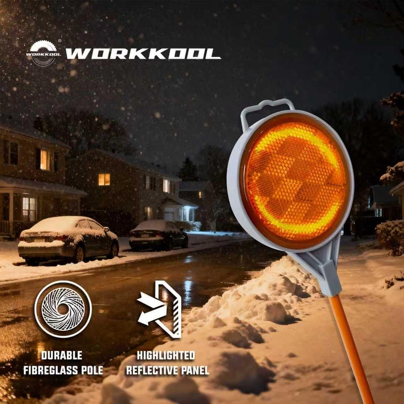 WORKKOOL Store Reflective Driveway Markers Highly Visible, 48 Inch Double Side Driveway Reflectors for Snow Plowing(Fibreglass Pole, 12 Packs) - Image 2